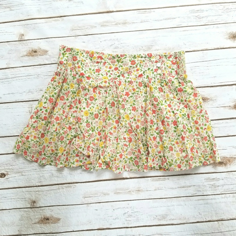 Yellow, Greenn Orange Floral American Eagle Skirt
